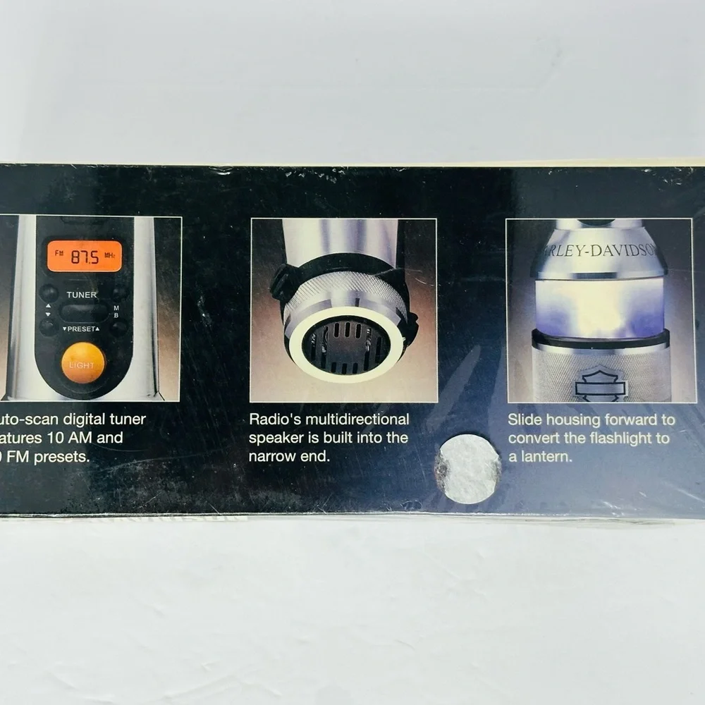 2003 Harley-Davidson Black and Silver Multi-Function Flashlight Sealed